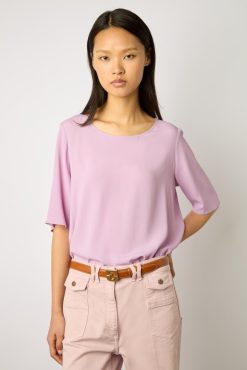 Gerard Darel Blouse Fluide Dos Boutonne Parme - Alyah | Chemises & Blouses