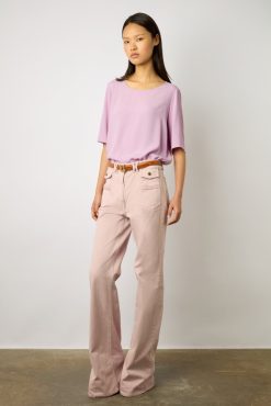 Gerard Darel Blouse Fluide Dos Boutonne Parme - Alyah | Chemises & Blouses