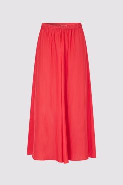 Gerard Darel Jupe Midi En Satin Plisse Corail - Denisa | Jupes