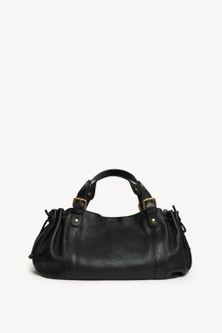 Gerard Darel Sac A Main En Cuir Graine Noir/Or - 24H | L'Iconique 24H