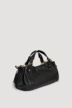 Gerard Darel Sac A Main En Cuir Graine Noir/Or - 24H | L'Iconique 24H