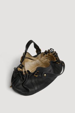 Gerard Darel Sac A Main En Cuir Graine Noir/Or - 24H | L'Iconique 24H