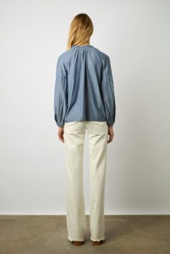 Gerard Darel Blouse Chambray A Pompons Chambray - Adele | Chemises & Blouses