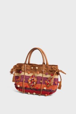 Gerard Darel Sac A Main En Raphia Raye Rouge - 24Gd | Raphia & Crochet