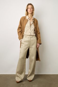 Gerard Darel Pantalon Tailleur En Lin Sable - Carmen | Costumes & Ensembles