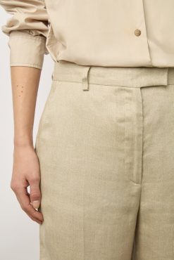 Gerard Darel Pantalon Tailleur En Lin Sable - Carmen | Costumes & Ensembles