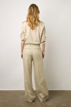 Gerard Darel Pantalon Tailleur En Lin Sable - Carmen | Costumes & Ensembles