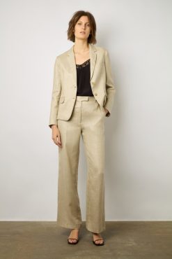 Gerard Darel Pantalon Tailleur En Lin Sable - Carmen | Costumes & Ensembles