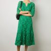 Gerard Darel Robe Midi En Broderies Vert - Eleonie | Robes