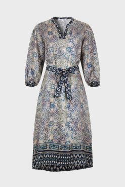 Gerard Darel Robe Droite En 100% Soie Indigo - Elnora | Robes