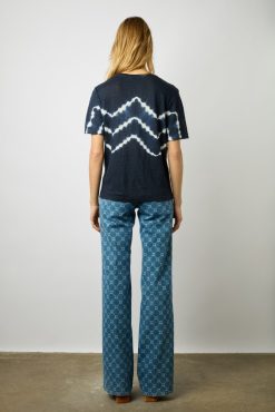 Gerard Darel Tshirt Tie And Dye En Lin Indigo - Maroi | Tops & Sweats