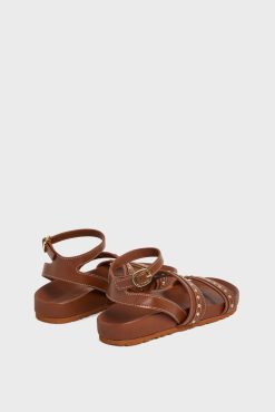 Gerard Darel Sandales En Cuir Et Clous Cognac - Arianne | Chaussures