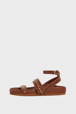 Gerard Darel Sandales En Cuir Et Clous Cognac - Arianne | Chaussures