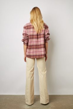 Gerard Darel Surchemise A Carreaux Rose - Becky | Chemises & Blouses