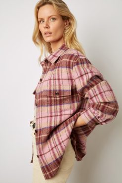 Gerard Darel Surchemise A Carreaux Rose - Becky | Chemises & Blouses