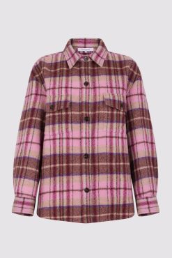 Gerard Darel Surchemise A Carreaux Rose - Becky | Chemises & Blouses