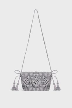 Gerard Darel Sac Travers Crochet Metallise - Mini 24 | Raphia & Crochet