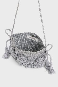 Gerard Darel Sac Travers Crochet Metallise - Mini 24 | Raphia & Crochet