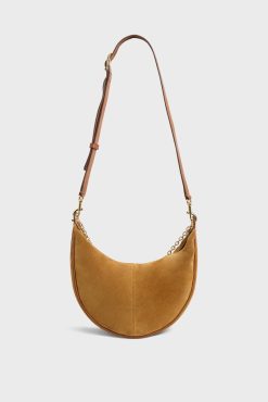 Gerard Darel Sac Demi-Lune En Cuir Velours Ble - Suzanne | Sacs A Bandouliere