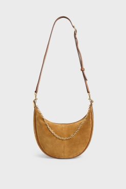 Gerard Darel Sac Demi-Lune En Cuir Velours Ble - Suzanne | Sacs A Bandouliere