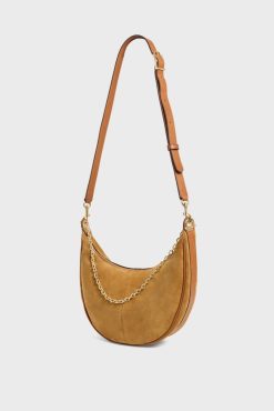 Gerard Darel Sac Demi-Lune En Cuir Velours Ble - Suzanne | Sacs A Bandouliere