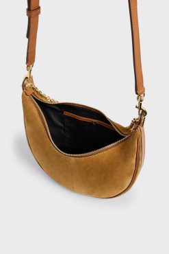 Gerard Darel Sac Demi-Lune En Cuir Velours Ble - Suzanne | Sacs A Bandouliere