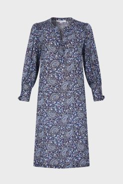 Gerard Darel Robe Courte Imprime Cachemire Bleu - Evolenn | Robes