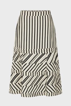 Gerard Darel Jupe Rayee Noir Et Blanc Naturel - Danita | Jupes