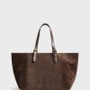 Gerard Darel Cabas En Cuir Velours Interieur Metallise - Simple Bag | Paniers & Cabas