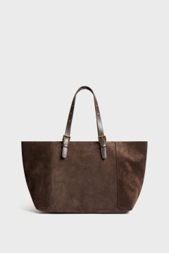 Gerard Darel Cabas En Cuir Velours Interieur Metallise - Simple Bag | Paniers & Cabas