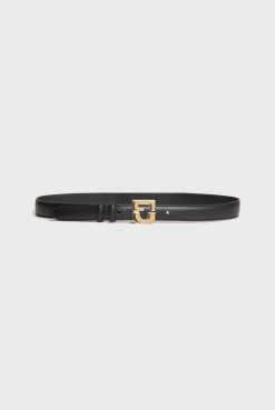 Gerard Darel Ceinture Signature En Cuir Noir - Lelauren | Ceintures