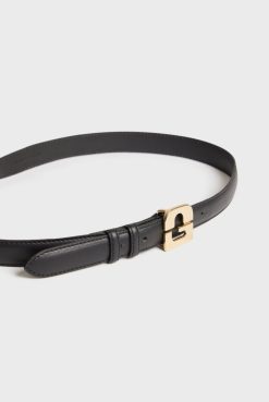 Gerard Darel Ceinture Signature En Cuir Noir - Lelauren | Ceintures