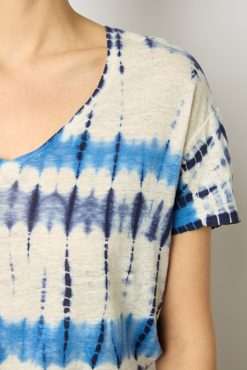 Gerard Darel Tshirt Tie And Dye En Lin Indigo - Melane | Tops & Sweats