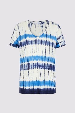 Gerard Darel Tshirt Tie And Dye En Lin Indigo - Melane | Tops & Sweats