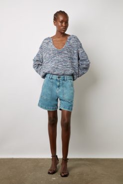 Gerard Darel Short En Jean Clair Nuage - Cassis | Pantalons & Jeans