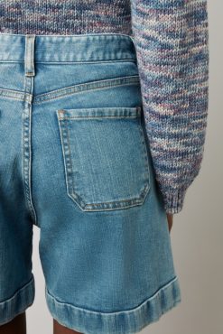 Gerard Darel Short En Jean Clair Nuage - Cassis | Pantalons & Jeans