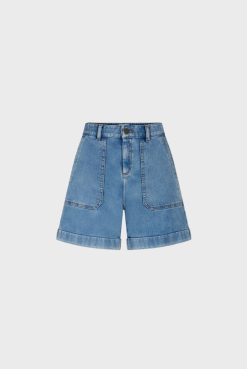 Gerard Darel Short En Jean Clair Nuage - Cassis | Pantalons & Jeans