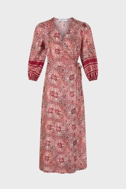 Gerard Darel Robe Portefeuille En Soie Sangue - Edenn | Robes