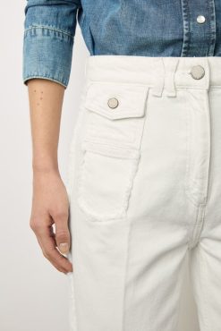 Gerard Darel Jean Flare Ecru A Franges Ecru - Anna | Pantalons & Jeans