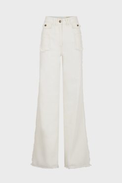 Gerard Darel Jean Flare Ecru A Franges Ecru - Anna | Pantalons & Jeans