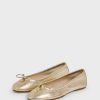 Gerard Darel Ballerines En Cuir Dore Or - Mia | Chaussures