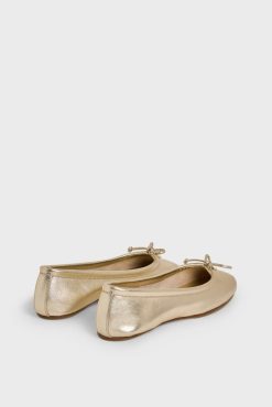 Gerard Darel Ballerines En Cuir Dore Or - Mia | Chaussures