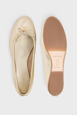 Gerard Darel Ballerines En Cuir Dore Or - Mia | Chaussures