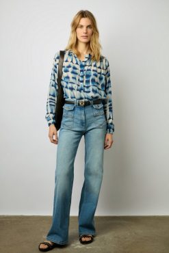 Gerard Darel Blouse Tie And Dye Encre - Ambre | Chemises & Blouses