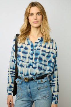 Gerard Darel Blouse Tie And Dye Encre - Ambre | Chemises & Blouses