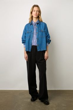 Gerard Darel Surchemise En Denim Jeans - Armeille | Chemises & Blouses