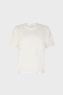 Gerard Darel Tshirt En Lin A Broderie Ecru - Manika | Tops & Sweats