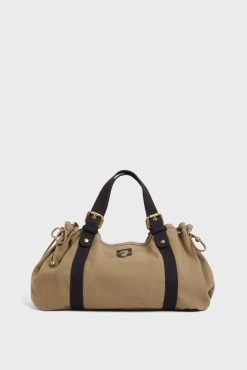 Gerard Darel Sac A Main En Toile Kaki - 24H | L'Iconique 24H