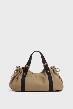 Gerard Darel Sac A Main En Toile Kaki - 24H | L'Iconique 24H