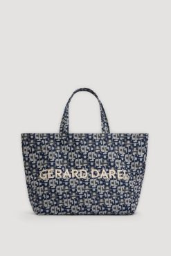 Gerard Darel Cabas En Jacquard Marine - Lolita | Paniers & Cabas